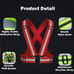 2 Pack Reflective Strap Vest Gear, High Visibility Adjustable Running Gear for Night, Red+Black