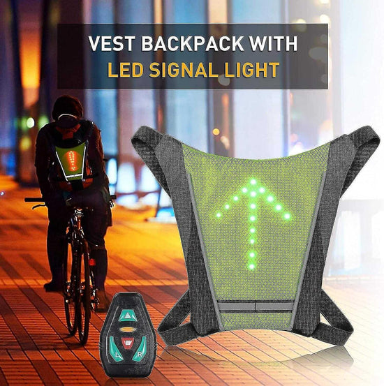 Reflective Bike Gear, Cycling Vest with Backpack Clip, USB Rechargeable Reflective Accessories