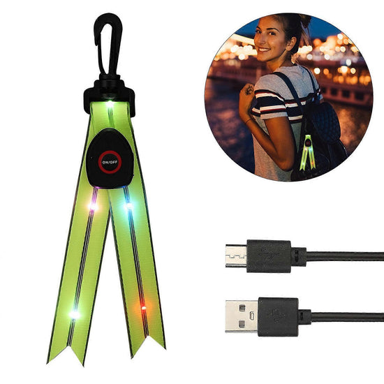 PVC Reflective Keychain, Waterproof LED Reflector Pendant Tag for Outdoor Sport security Gear