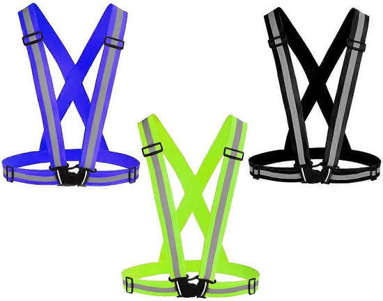 3 Pack Reflective Vest Running Gear, Adjustable High Visibility security Belts for Outdoor Use