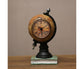 Desk Clock Multi-functional Save Change Personality Retro Resin Globe Shape Piggy Bank Ornament for Bedroom - Brown