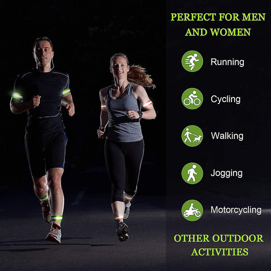 8 Pcs Reflective Bands, High Visibility Wrist & Ankle Straps for Walking or Running