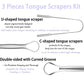 3 Pack Tongue Scrapers with Case, Stainless Steel Tongue Cleaner for Adults & Babies