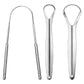 3 Pack Stainless Steel Tongue Scrapers, Portable Metal Tongue Cleaner for Oral Care