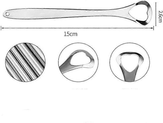 3PCS Practical Stainless Tongue Scrapers, Metal Tongue Cleaner for Oral Hygiene