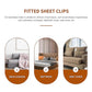 4PCS Adjustable Bed Sheet Straps, Elastic Corner Clips for Mattress
