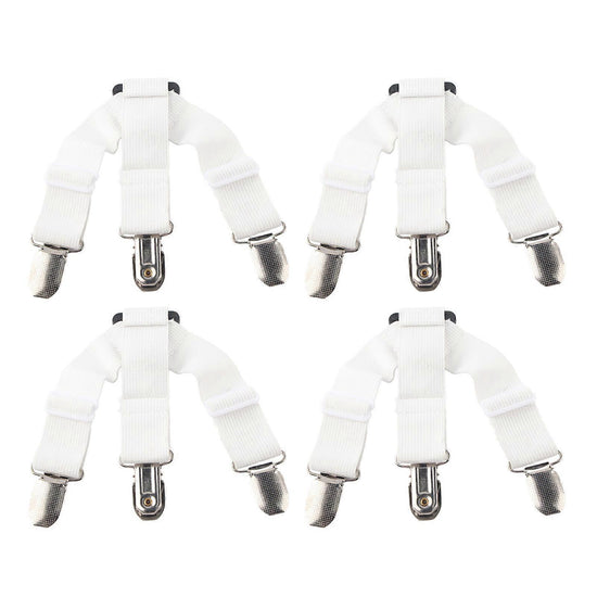 4PCS Bed Sheet Holder Straps, Elastic Fasteners for Mattress & Blankets