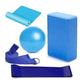 5pc Yoga Set - Yoga Ball, Block, Elastic Band, Stretch Band, Belt