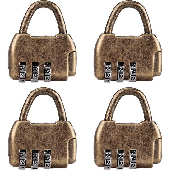 4pcs Vintage Mini Padlock - Diary & Luggage Combo Lock Set