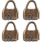 4pcs Vintage Mini Padlock - Diary & Luggage Combo Lock Set