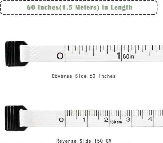 2pcs Fabric Tape Measure Retractable Body Measuring Tape Soft Sewing Tool