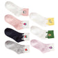 7 Pairs Girls Cotton Anti-Slip Tube Socks Banana Avocado Novelty Pattern