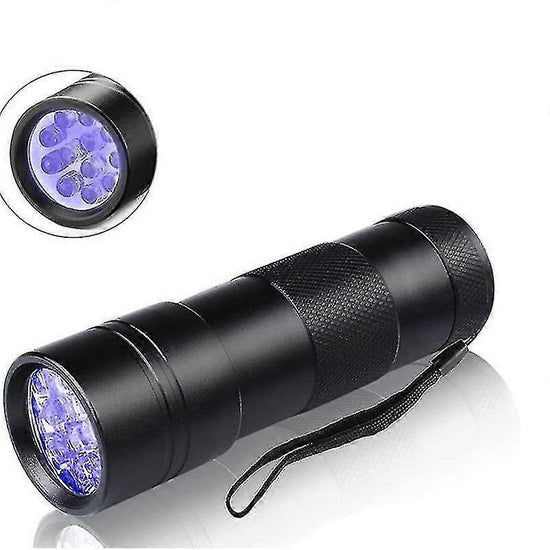 12 LED UV Flashlight Purple Ultraviolet Torch for Detection or Cleaning Use