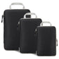3pcs Compression Packing Cubes Suitcase Organiser Luggage Storage Bags - Black