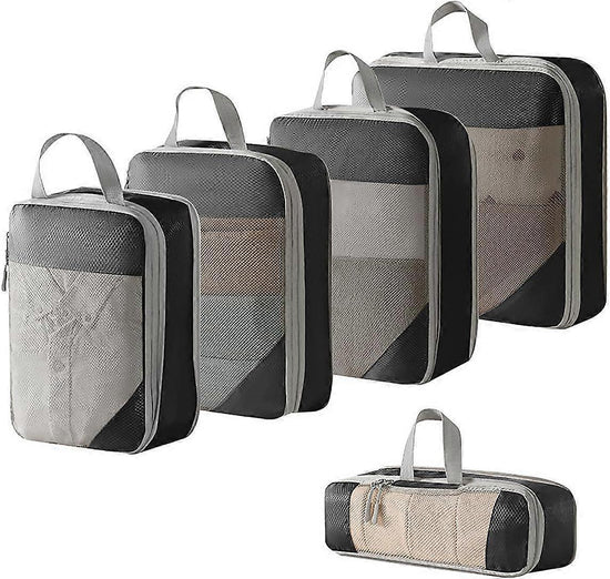 Expandable Compression Packing Cubes for Suitcase Travel or Home Storage - Pack Set