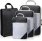 Compression Packing Cubes for Suitcase Extensible Organiser Set - Black