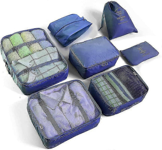7pcs Clothes Packing Cubes Bag Set for Suitcase Storage and Organization