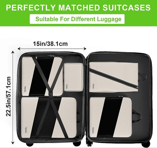 6pcs Compression Packing Cubes Set for Travel Organization