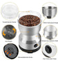 Electric Coffee Grinder - Stainless Steel Portable Spice Grinder for Coffee Beans