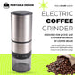 Electric Coffee Grinder - Rechargeable USB Bean Mill, Portable Automatic Grinder