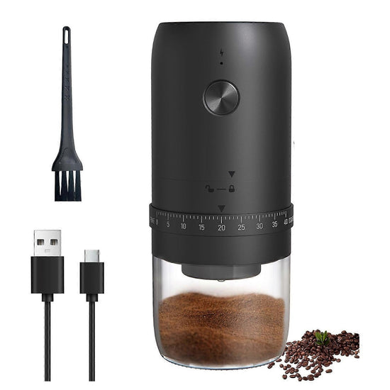 Electric Coffee Grinder - Rechargeable Coffee Mill, Compact Grinder for Office & Travel