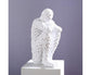 Abstract Thinker Statue Waterproof Resin Artistic Inspiration Thinker Sculpture Patio Decor-White