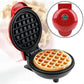 Mini Waffle Maker - Nonstick Round Red Waffle Machine for Parties, Babies & Holiday Treats