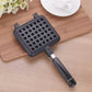 Manual Aluminum Waffle Maker - Handheld Waffle Cooker with Non-Stick Coating and Handle