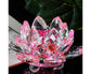 Artificial Crystal Lotus Buddhism Ornament Feng Shui Home Decor Collection Gift-Yellow