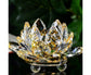 Artificial Crystal Lotus Buddhism Ornament Feng Shui Home Decor Collection Gift-Yellow