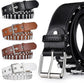 120cm Punk Studded Leather Belt for Women, Men & Girls