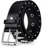 120cm Punk Studded Leather Belt for Women, Men & Girls