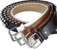 120cm Punk Studded Leather Belt for Women, Men & Girls