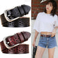 Adjustable Vintage Wide Leather Belt for Jeans, Fashion Accessory
