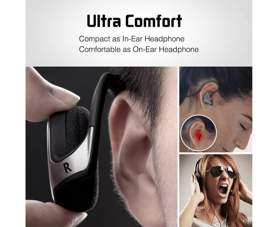 Bluetooth Headphones - Wrap Around Head - Foldable Sports Wireless Headset with Mic