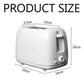 Stainless Steel 2-Slice White Toaster, Wide Slot, Adjustable Browning