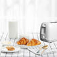Stainless Steel 2-Slice White Toaster, Wide Slot, Adjustable Browning