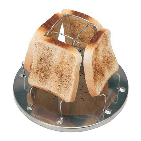 Folding Stainless Steel Camping Toaster Tray, 4 Slice