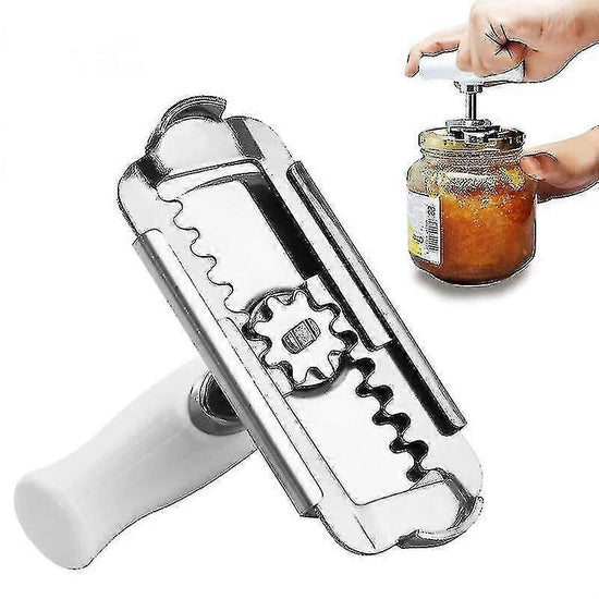 Adjustable Lid & Bottle Opener, Stainless Steel Kitchen Tool