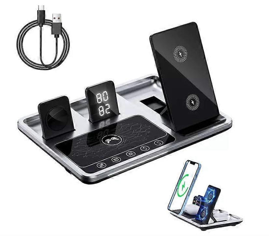 Zureze 4-in-1 Clock Wireless Charger Stand