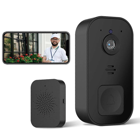 Wireless Video Doorbell Camera, 2.4GHz WiFi, Black