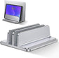 Double Vertical Aluminum Laptop Stand, Adjustable Desk Holder