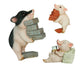 Lovely Moving Brick Reading Book Pig Ornament Home Desktop Decor Resin Craft-5