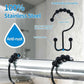 12pcs Double-Sided Metal Shower Curtain Hooks Anti-Rust Sliding Hooks