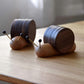Round Wooden Coaster Set Funny Snail Shape Black Walnut