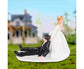 Elegant Bride Groom Couple Cake Topper Wedding Resin Figurine Valentine Day Gift-Skin Color