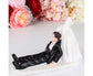 Elegant Bride Groom Couple Cake Topper Wedding Resin Figurine Valentine Day Gift-Skin Color