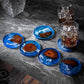 6pcs Wooden Epoxy Resin Drink Coasters Modern Style