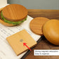 Wooden Hamburger Drink Coaster Set Cute Heat Resistant