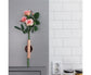 Wall Mounted Adhesive Metal Dried Flower Vase Tube Home Garden Balcony Decor-Rose Gold